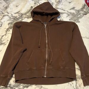 brandy melville brown zipup